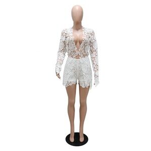 Elegant White Lace jacket and shorts